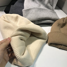 Lade das Bild in den Galerie-Viewer, Warm Winter Knit Beanie Hats Autumn and Winter Thickening Pure Color All-Matching Trendy Women Curling Men Unisex