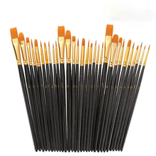 Load image into Gallery viewer, 30 pcs Nylon Hair Glitter Black Rod Watercolor Brushes