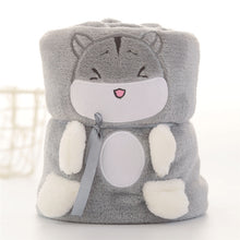 Lade das Bild in den Galerie-Viewer, Cartoon Animal Roll Carpet Creative Flannel Doll Blanket Air Conditioning Blanket Gift Blanket