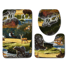 Load image into Gallery viewer, 3pcs Toilet Seat Cover Pads Overseas International Hot-Selling Non-Slip Three-Piece Set Bathroom s Carpet