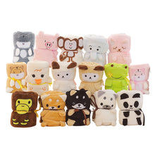 Lade das Bild in den Galerie-Viewer, Cartoon Animal Roll Carpet Creative Flannel Doll Blanket Air Conditioning Blanket Gift Blanket