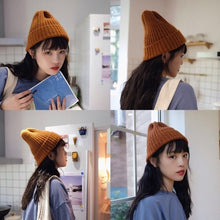 Lade das Bild in den Galerie-Viewer, Warm Winter Knit Beanie Hats Cold Women Korean Fashion TikTok Same Style Wool Male Student Unisex