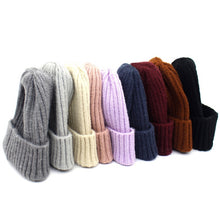 Load image into Gallery viewer, Warm Winter Knit Beanie Hats Parent-Child Artificial Rabbit-Fur Ball Hat for Women Autumn and Winter Unisex