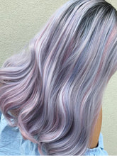 Load image into Gallery viewer, Women Wig Long Curly Hair Medium Black Blue Big Wave Fluffy Curly Hair W286