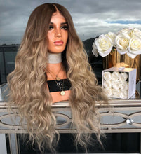 Load image into Gallery viewer, Women Wig Gradient Color Wave Long Curly Hair Rose Net Cover W256