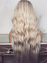Load image into Gallery viewer, Women Wig Gradient Silver Gray Center-Parted Bangs Long Curly Hair W261