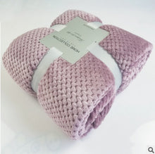 Load image into Gallery viewer, Solid Color Blanket Coral Fleece Mesh Blanket Flannel Sofa Cover Beibei Velvet Blanket Pineapple Plaid