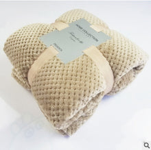 Load image into Gallery viewer, Solid Color Blanket Coral Fleece Mesh Blanket Flannel Sofa Cover Beibei Velvet Blanket Pineapple Plaid