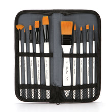 Load image into Gallery viewer, 10 Nylon Wool Canvas Bag Watercolor Gouache Paint Brushes Pen