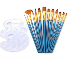 Load image into Gallery viewer, 13 PCs Double Color Nylon Hair Brush Gouache Watercolor Painting Brush Pen Set