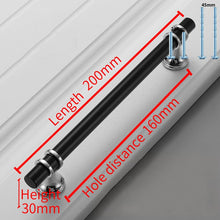 Load image into Gallery viewer, 2pcs Aluminum Alloy Black Gold Door Handle Wardrobe Kitchen Cabinet Drawer Solid Handle