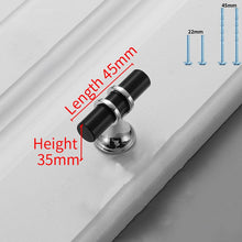 Load image into Gallery viewer, 2pcs Aluminum Alloy Black Gold Door Handle Wardrobe Kitchen Cabinet Drawer Solid Handle