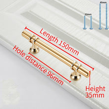 Load image into Gallery viewer, 2pcs Aluminum Alloy Black Gold Door Handle Wardrobe Kitchen Cabinet Drawer Solid Handle