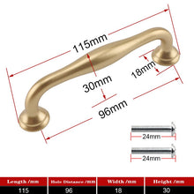 Lade das Bild in den Galerie-Viewer, 2pcs Matte Gold Cabinet Handles Solid Aluminum Alloy Kitchen Cupboard Pulls Drawer Knobs