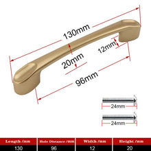 Lade das Bild in den Galerie-Viewer, 2pcs Matte Gold Cabinet Handles Solid Aluminum Alloy Kitchen Cupboard Pulls Drawer Knobs