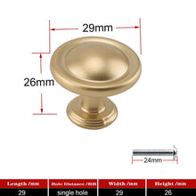 Lade das Bild in den Galerie-Viewer, 2pcs Matte Gold Cabinet Handles Solid Aluminum Alloy Kitchen Cupboard Pulls Drawer Knobs