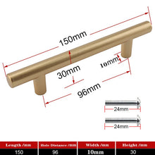 Lade das Bild in den Galerie-Viewer, 2pcs Matte Gold Cabinet Handles Solid Aluminum Alloy Kitchen Cupboard Pulls Drawer Knobs