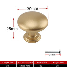 Lade das Bild in den Galerie-Viewer, 2pcs Matte Gold Cabinet Handles Solid Aluminum Alloy Kitchen Cupboard Pulls Drawer Knobs