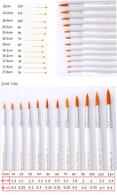Lade das Bild in den Galerie-Viewer, 12 PCs Pointed Toe Nylon Hair Brush Watercolor White Rod Gouache Brush Pen Art