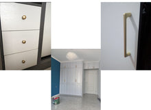 Load image into Gallery viewer, 2pcs Simple Style Matte Gold Cabinet Handles Solid Aluminum Alloy Kitchen Cupboard Pulls Drawer Knobs
