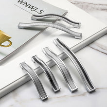 Load image into Gallery viewer, 10 Pcs Sand Silver Crystal Glass Patch Drawer Knobs Aluminum Alloy Kitchen Cabinet Door Handles