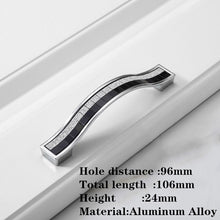 Load image into Gallery viewer, 10 Pcs Sand Silver Crystal Glass Patch Drawer Knobs Aluminum Alloy Kitchen Cabinet Door Handles