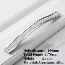 Load image into Gallery viewer, 10 Pcs Sand Silver Crystal Glass Patch Drawer Knobs Aluminum Alloy Kitchen Cabinet Door Handles