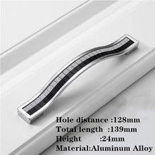Load image into Gallery viewer, 10 Pcs Sand Silver Crystal Glass Patch Drawer Knobs Aluminum Alloy Kitchen Cabinet Door Handles