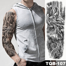 Lade das Bild in den Galerie-Viewer, 2pcs Large Arm Sleeve Tatto Sticker Snake Owl Bear Maori Waterproof Temporary for Women Men