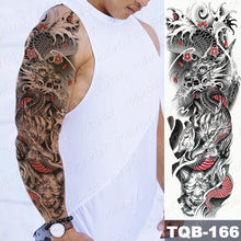 Lade das Bild in den Galerie-Viewer, 2pcs Large Arm Sleeve Tatto Sticker Snake Owl Bear Maori Waterproof Temporary for Women Men