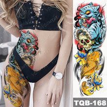 Lade das Bild in den Galerie-Viewer, 2pcs Large Arm Sleeve Tatto Sticker Snake Owl Bear Maori Waterproof Temporary for Women Men
