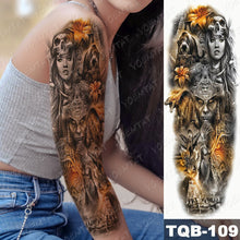 Lade das Bild in den Galerie-Viewer, 2pcs Large Arm Sleeve Tatto Sticker Snake Owl Bear Maori Waterproof Temporary for Women Men
