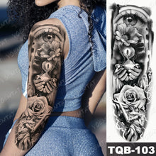 Lade das Bild in den Galerie-Viewer, 2pcs Large Arm Sleeve Tatto Sticker Snake Owl Bear Maori Waterproof Temporary for Women Men