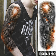Lade das Bild in den Galerie-Viewer, 2pcs Large Arm Sleeve Tatto Sticker Snake Owl Bear Maori Waterproof Temporary for Women Men