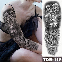 Lade das Bild in den Galerie-Viewer, 2pcs Large Arm Sleeve Tatto Sticker Snake Owl Bear Maori Waterproof Temporary for Women Men