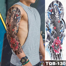 Lade das Bild in den Galerie-Viewer, 2pcs Large Arm Sleeve Tatto Sticker Snake Owl Bear Maori Waterproof Temporary for Women Men