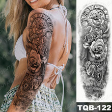 Lade das Bild in den Galerie-Viewer, 2pcs Large Arm Sleeve Tatto Sticker Snake Owl Bear Maori Waterproof Temporary for Women Men