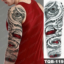Lade das Bild in den Galerie-Viewer, 2pcs Large Arm Sleeve Tatto Sticker Snake Owl Bear Maori Waterproof Temporary for Women Men