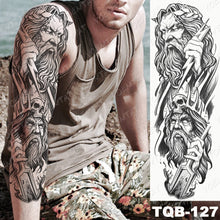 Lade das Bild in den Galerie-Viewer, 2pcs Large Arm Sleeve Tatto Sticker Snake Owl Bear Maori Waterproof Temporary for Women Men
