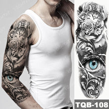 Lade das Bild in den Galerie-Viewer, 2pcs Large Arm Sleeve Tatto Sticker Snake Owl Bear Maori Waterproof Temporary for Women Men