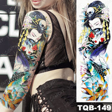 Lade das Bild in den Galerie-Viewer, 2pcs Large Arm Sleeve Tatto Sticker Snake Owl Bear Maori Waterproof Temporary for Women Men