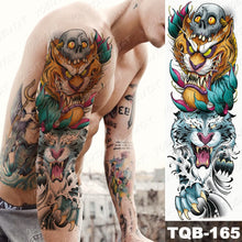 Lade das Bild in den Galerie-Viewer, 2pcs Large Arm Sleeve Tatto Sticker Snake Owl Bear Maori Waterproof Temporary for Women Men