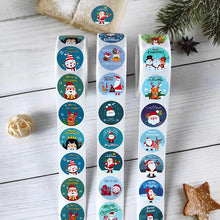 Load image into Gallery viewer, 2x500pcs Christmas Xmas Santa Claus Elk Merry Christmas Christmas Stickers tape