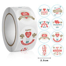 Load image into Gallery viewer, 2x500pcs Christmas Xmas Hand in Hand Love Valentine's Day Gift Stickers tape