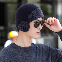 Lade das Bild in den Galerie-Viewer, Warm Winter Knit Beanie Hats Earflaps Cap Male Wool Pullover Thickened Unisex