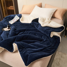 Load image into Gallery viewer, Double Layer Thick Lambskin Blanket Solid Color Composite Milk Flannel Blanket Coral Fleece Blanket