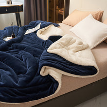 Load image into Gallery viewer, Double Layer Thick Lambskin Blanket Solid Color Composite Milk Flannel Blanket Coral Fleece Blanket