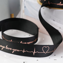 Load image into Gallery viewer, 2 Rolls Christmas Packing Materials 14 Colors 2.5cm*45M Thread Ribbon Heartbeat ECG Flowers Gift Ribbon