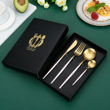 Lade das Bild in den Galerie-Viewer, 304 Stainless Steel Flatware Sets Matte Knife, Fork and Spoon Suit 4PCs Set