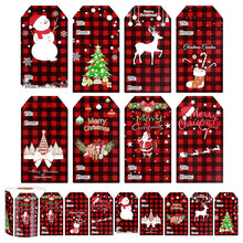 Lade das Bild in den Galerie-Viewer, 2x300pcs Rectangular Black And White Plaid Merry Christmas Christmas Sticker Gift Label tape
